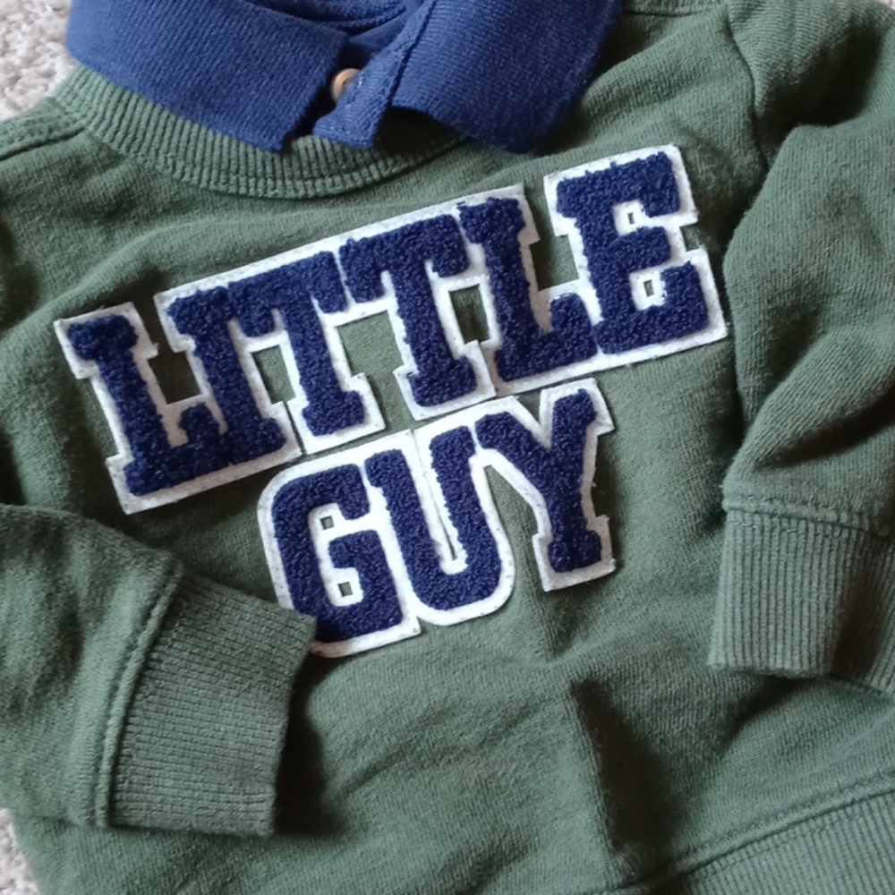 Carter's "little guy" sweatshirt w/ polo bodysuit